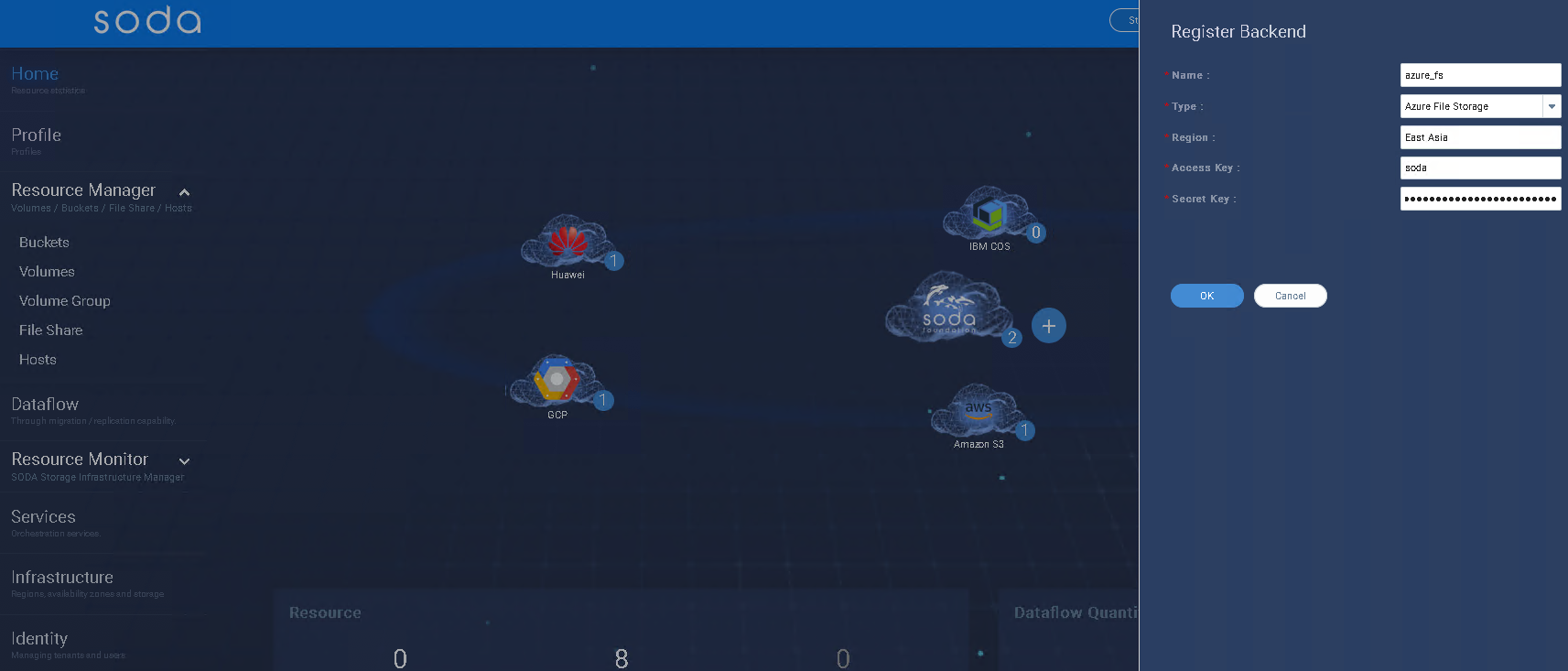 multi-cloud backend register file